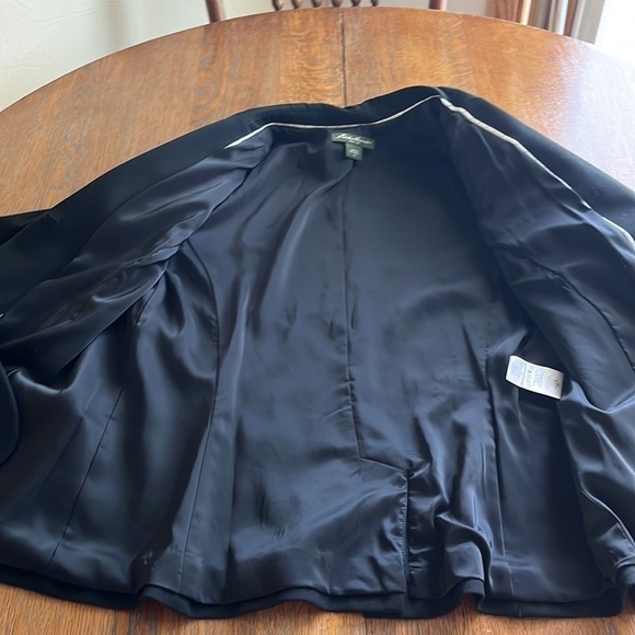 Eddie Bauer Black blazer classic button down front pockets heavy weight size 16 - Picture 12 of 15